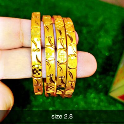 Gold Tone Artificial Bangles for Women – Lightweight & Durable