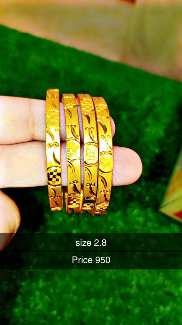 Gold Tone Artificial Bangles for Women – Lightweight & Durable