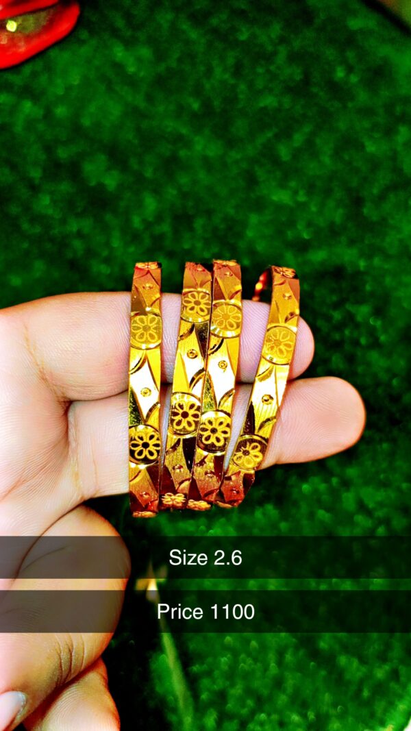 Antique Look Gold Bangles – Artificial Jewelry Set for Women